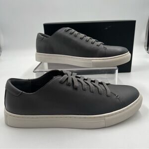 Club Monaco Mens Grey Pebbled Leather Low Top Lace Up Sneakers Size 10D